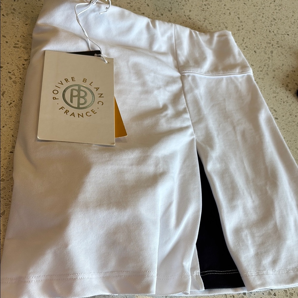 Poivre Blanc Women's White Golf Skort with Inner Short